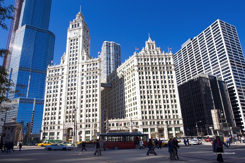 20081030_121305 D3 2x3 P1 srgb.jpg - The Wrigley Building on the left was the first office skyscraper north of the Chicago River